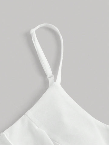 MOD Ruffle Trim Asymmetrical Hem Cami Dress