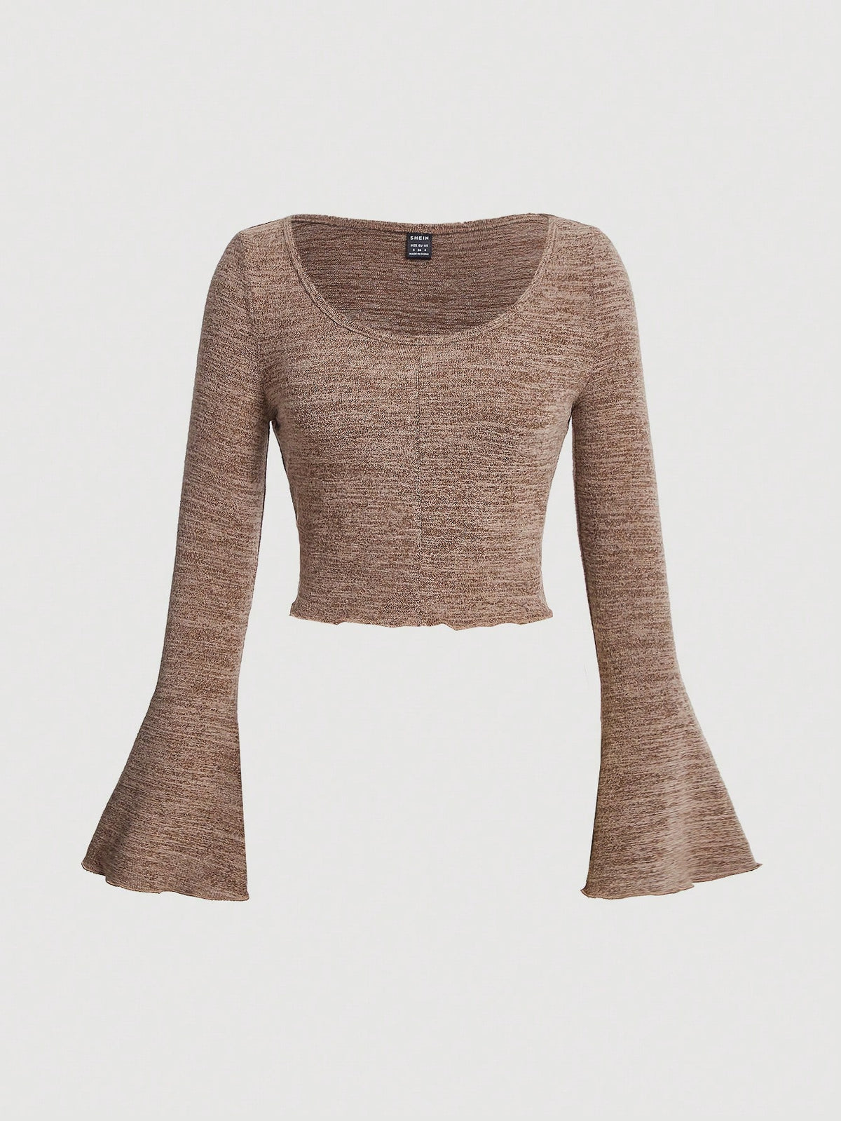 Scoop Neck Bell Sleeve Crop Tee