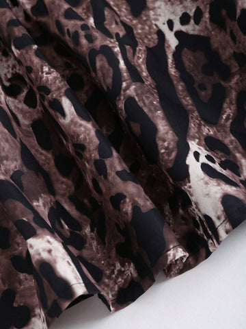 Sexy Ladies Sweet & Spicy Leopard Print Black 2-Piece Dress Set