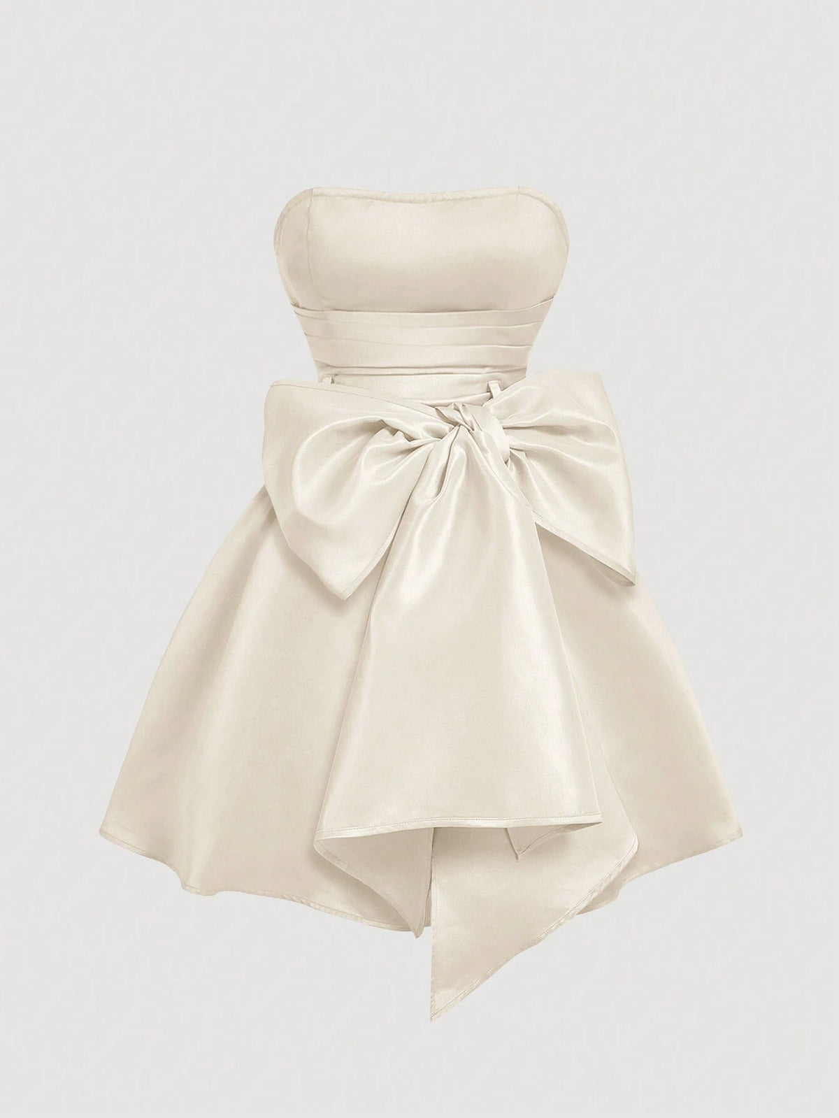 Short Dress For Women With Red Side Bow Tie Bandeau