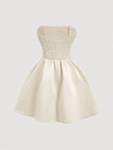 Short Dress For Women With Red Side Bow Tie Bandeau