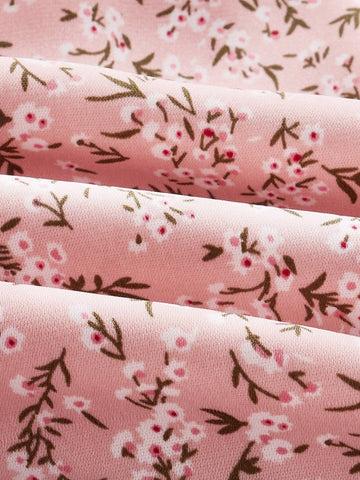 Small Floral Print Ruffle Hem Romper