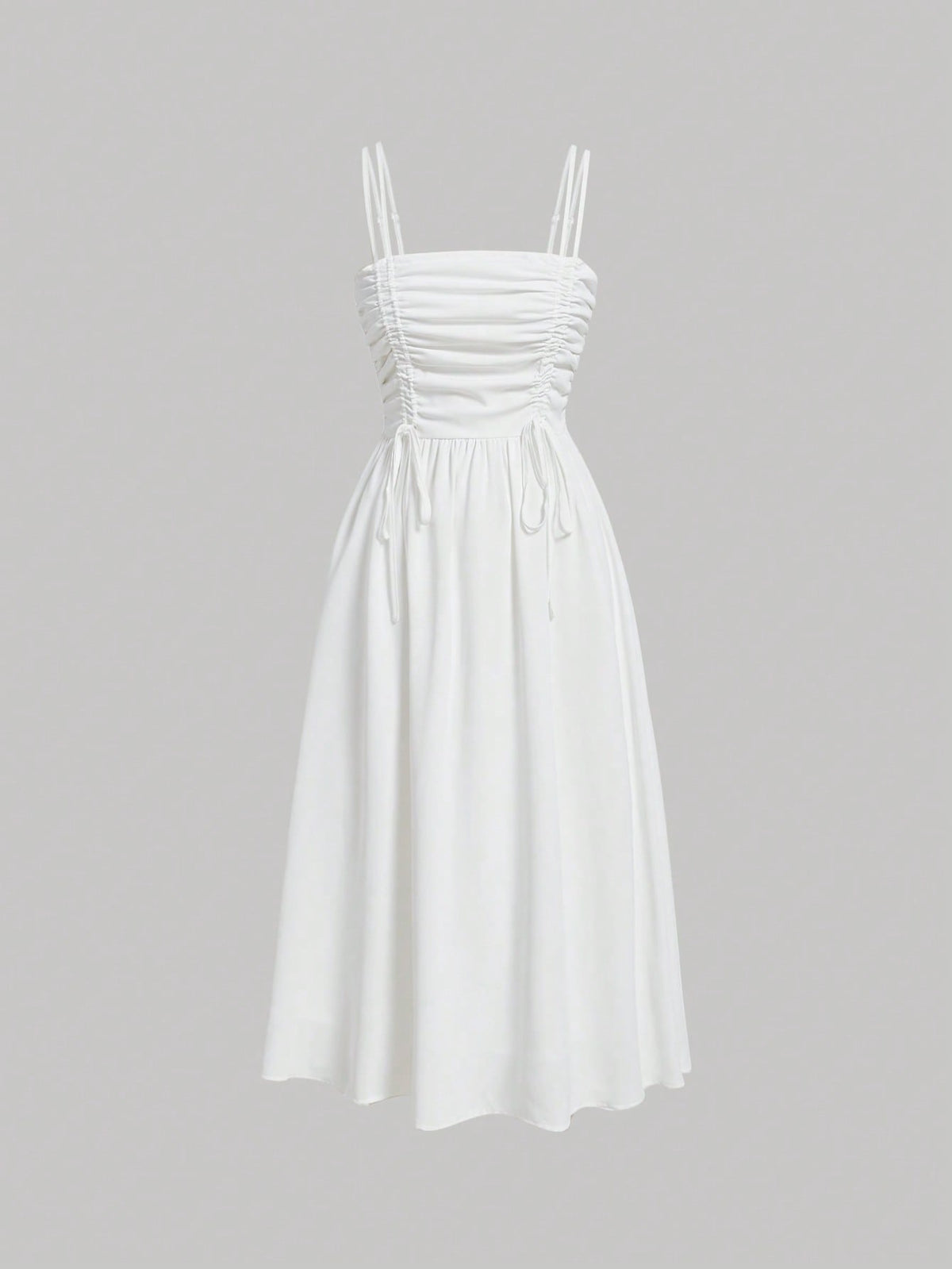 MOD Solid Drawstring Front Cami Dress