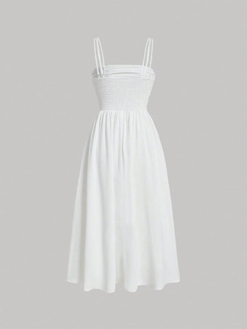 MOD Solid Drawstring Front Cami Dress