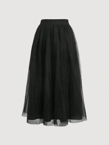 MOD Solid Mesh Overlay Skirt
