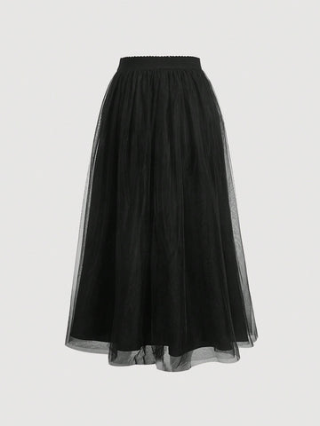 MOD Solid Mesh Overlay Skirt