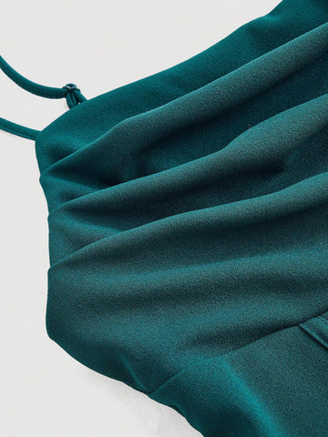 Solid Ruched Cami White Corset Structure Summer Dress