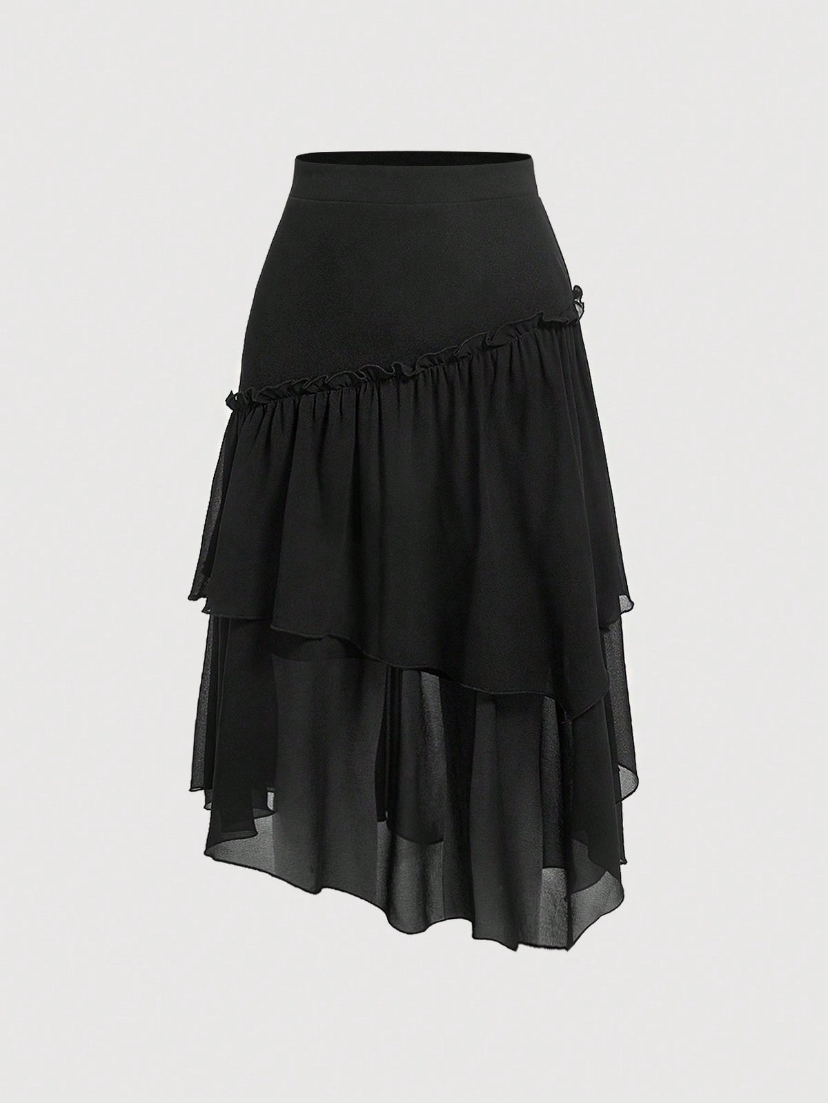 MOD Solid Ruffle Hem Skirt