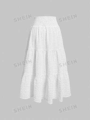 MOD Solid Ruffle Hem Skirt