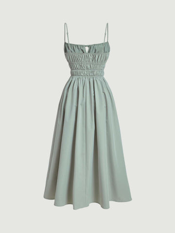 MOD Solid Tie Front Cami Dress