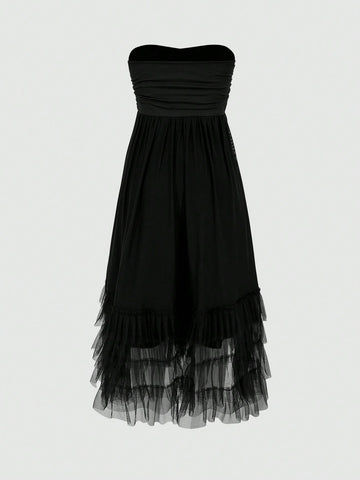 MOD Strapless Pleated Dress