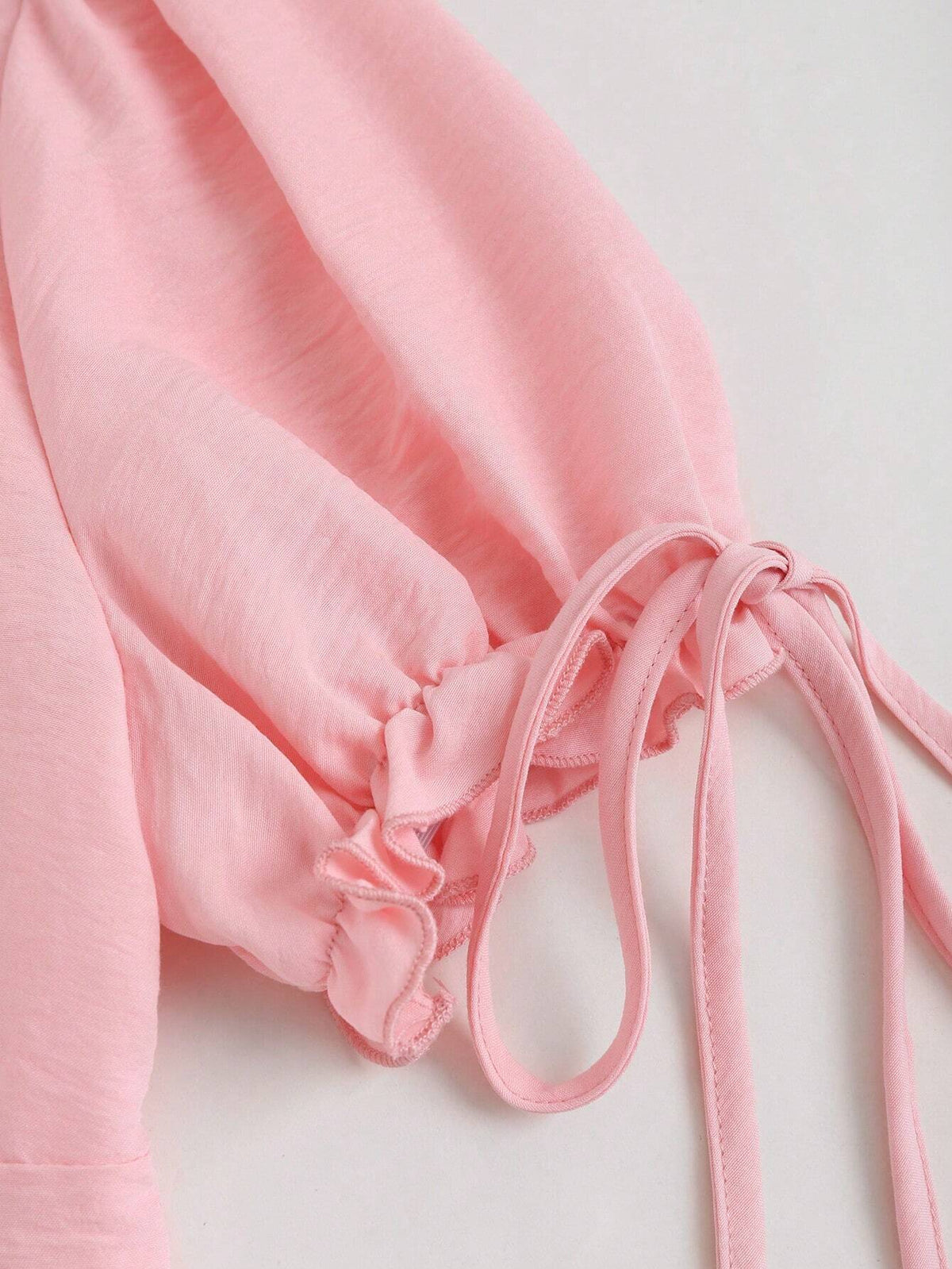 MOD Summer Casual Solid Color Puff Sleeve Blouse