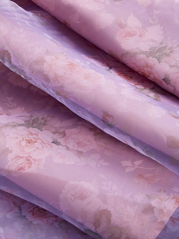 Summer Fairy Floral Print Organza Puff Sleeve Short Dress
