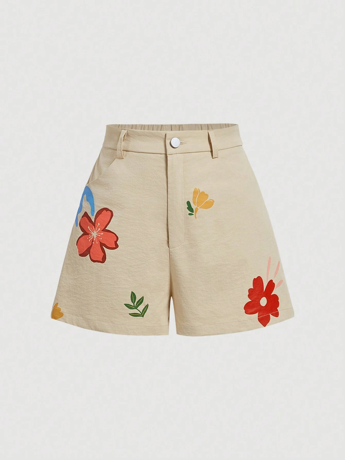 MOD Summer Leisure Flower Print A-Line Shorts Women Shorts