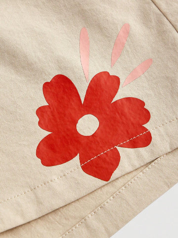 MOD Summer Leisure Flower Print A-Line Shorts Women Shorts