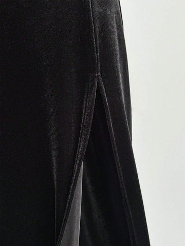 Summer Sexy Asymmetrical Neck Split Design Dress