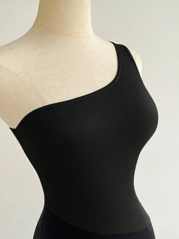 Summer Sexy Asymmetrical Neck Split Design Dress