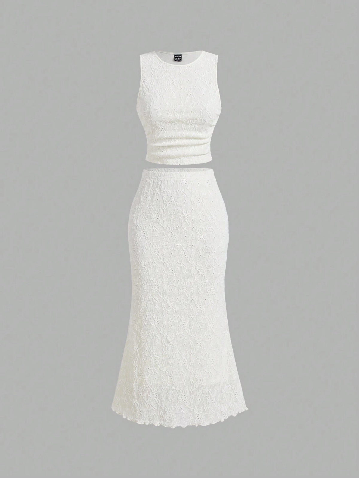 Summer Women's White Knitted Jacquard Vest & Cropped Top, Long Skirt Elegant Suit,Beach,Vintage