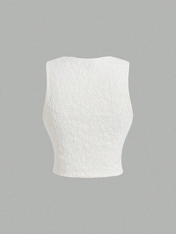 Summer Women's White Knitted Jacquard Vest & Cropped Top, Long Skirt Elegant Suit,Beach,Vintage