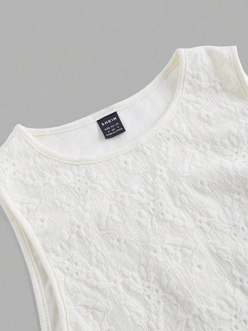 Summer Women's White Knitted Jacquard Vest & Cropped Top, Long Skirt Elegant Suit,Beach,Vintage