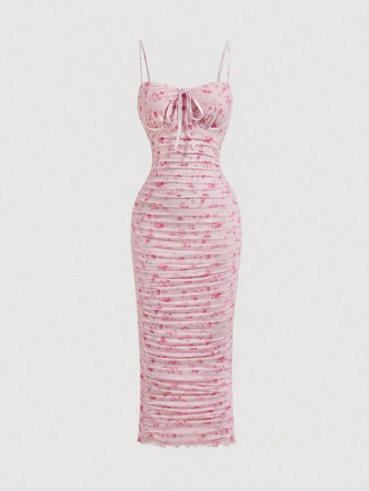 Teen Girls Ditsy Floral Pleated Spaghetti Strap Dress