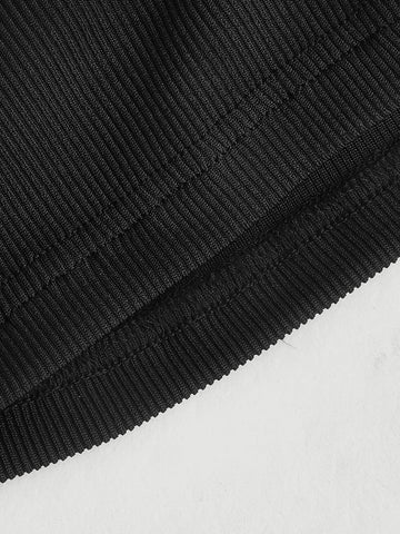 Two Tone Off Shoulder Bow Front Crop Tee