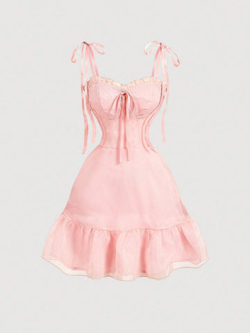 Vintage Light Pink Gorgeous 2in1 Dress With Detachable Multiple Skirts - Palace Style,Birthday