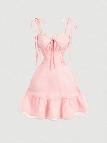 Vintage Light Pink Gorgeous 2in1 Dress With Detachable Multiple Skirts - Palace Style,Birthday