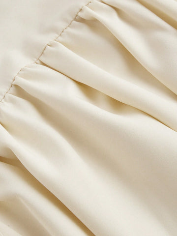 White Front With Cup Lace Splice Backstrap Cropped Skirt Dress