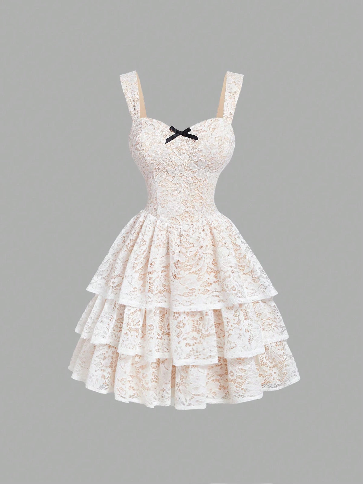 White Layered Cake Bodycon Mini Shoulder Strap Dress Bridgerton Style Dress Fall Clothes