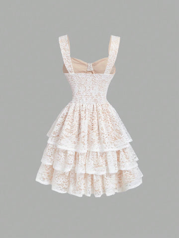 White Layered Cake Bodycon Mini Shoulder Strap Dress Bridgerton Style Dress Fall Clothes