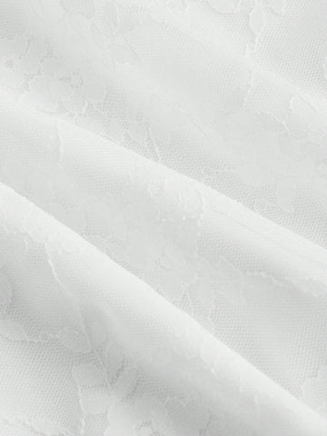 White Ruffled Off-Shoulder Short Dress With Flared Hem, Long Bow Tie, Summer Holidays, Parties