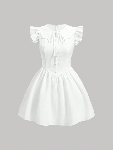 Women'S Cap Sleeve Tie-Front Dress