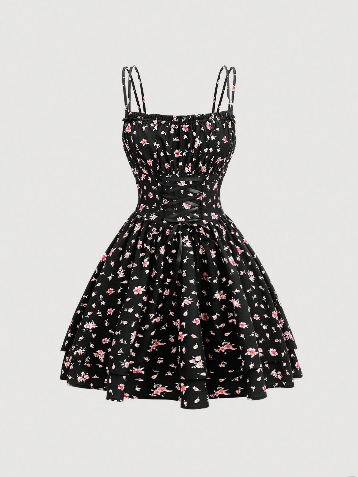 MOD Women'S Floral Print Self-Tied Front Cami Dress