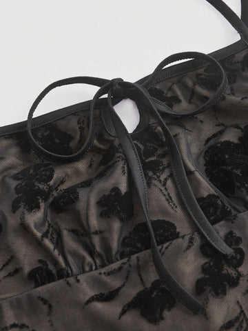 Women'S Floral Printed Spaghetti Strap Tank Top And Skirt Set