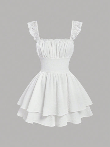 Women'S Lace Spaghetti Strap High Waist Jumpsuit