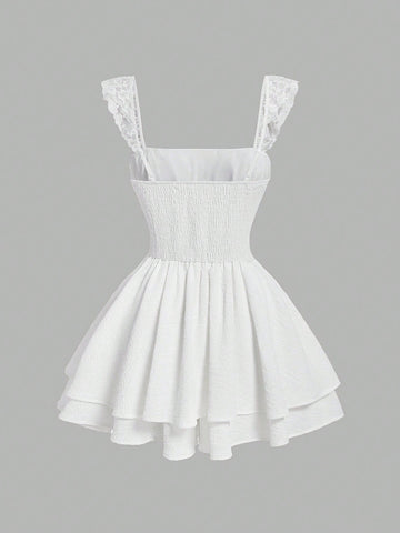 Women'S Lace Spaghetti Strap High Waist Jumpsuit