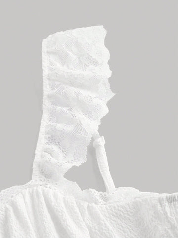 Women'S Lace Spaghetti Strap High Waist Jumpsuit