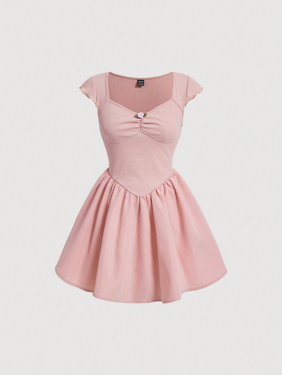 Women'S Sweetheart Neckline Dress With 3d Flower Decoration