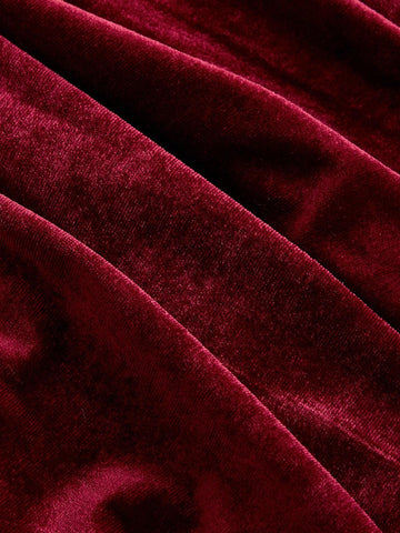 Women Bardot Faux Fur Trim Short Dress, Wine Red