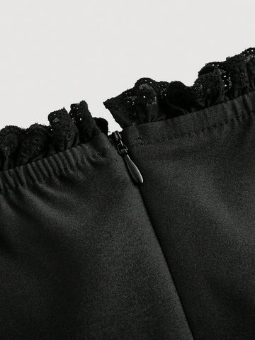 Women Casual Solid Color Puff Sleeve Mini Dress, Versatile