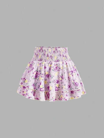 Women\ Fashionable Halter Neck Floral Top And Skirt Set