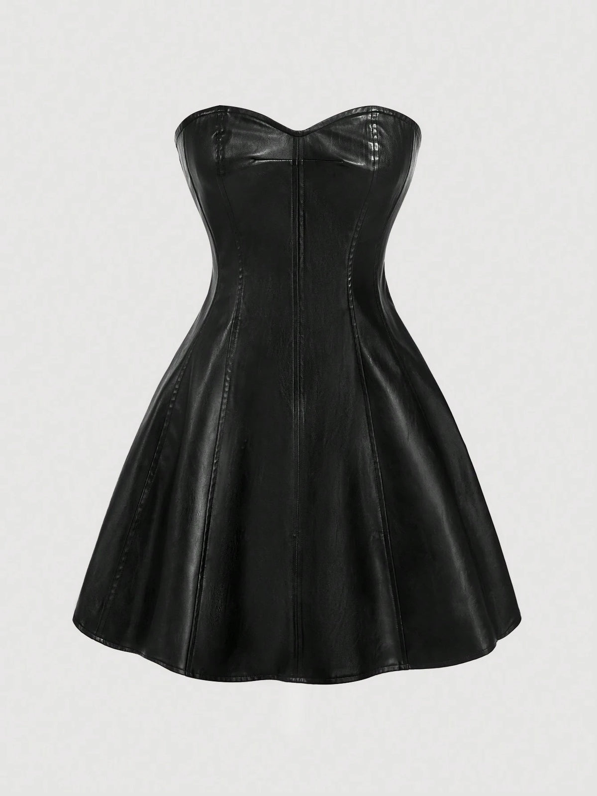 Women Solid Color Casual Minimalist Leather Bodycon Sleeveless Dress