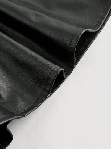 Women Solid Color Casual Minimalist Leather Bodycon Sleeveless Dress