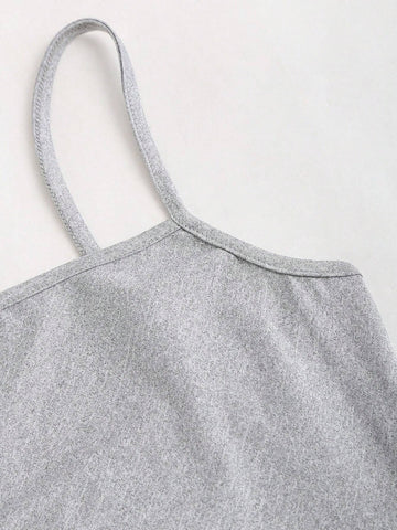 Women Solid Color Ruched Wrap Hem Cami Dress And Open Front Jacket Set