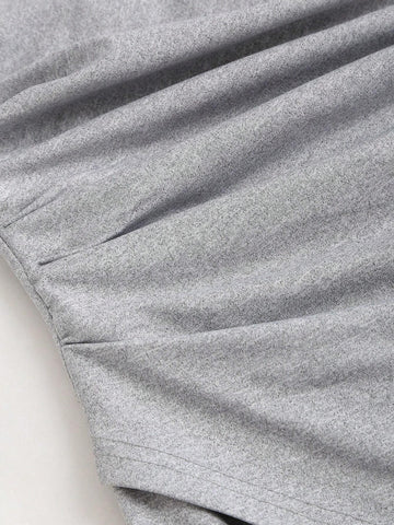 Women Solid Color Ruched Wrap Hem Cami Dress And Open Front Jacket Set