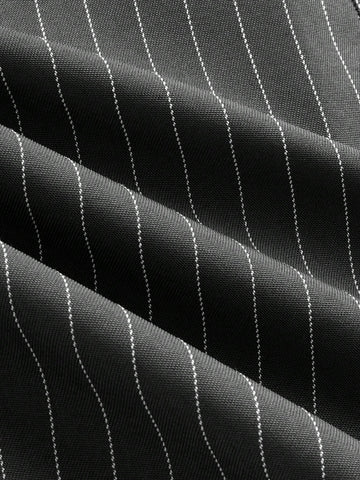 Women Striped Strapless Jumpsuit With Hollow Out Front And Bow Decoration