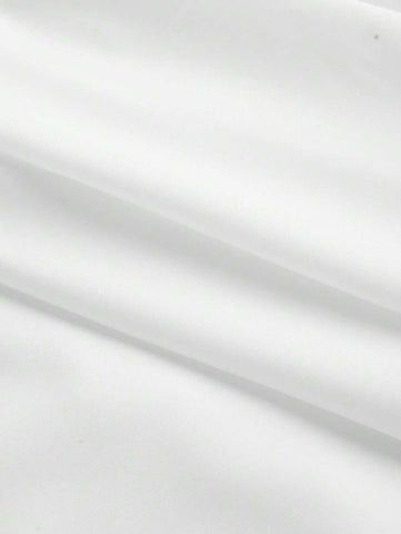 Women V-Neck White Waisted Sleeveless Dress,Multi-Tiered Dress, Suitable For Dates