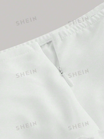 MOD Women's Asymmetrical Hem Half Skirt With Ruffles