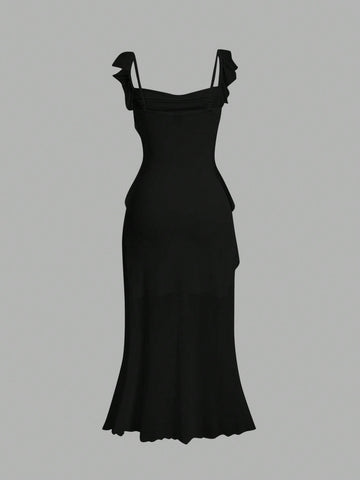 Women's Asymmetrical Hem Pleated Dress
